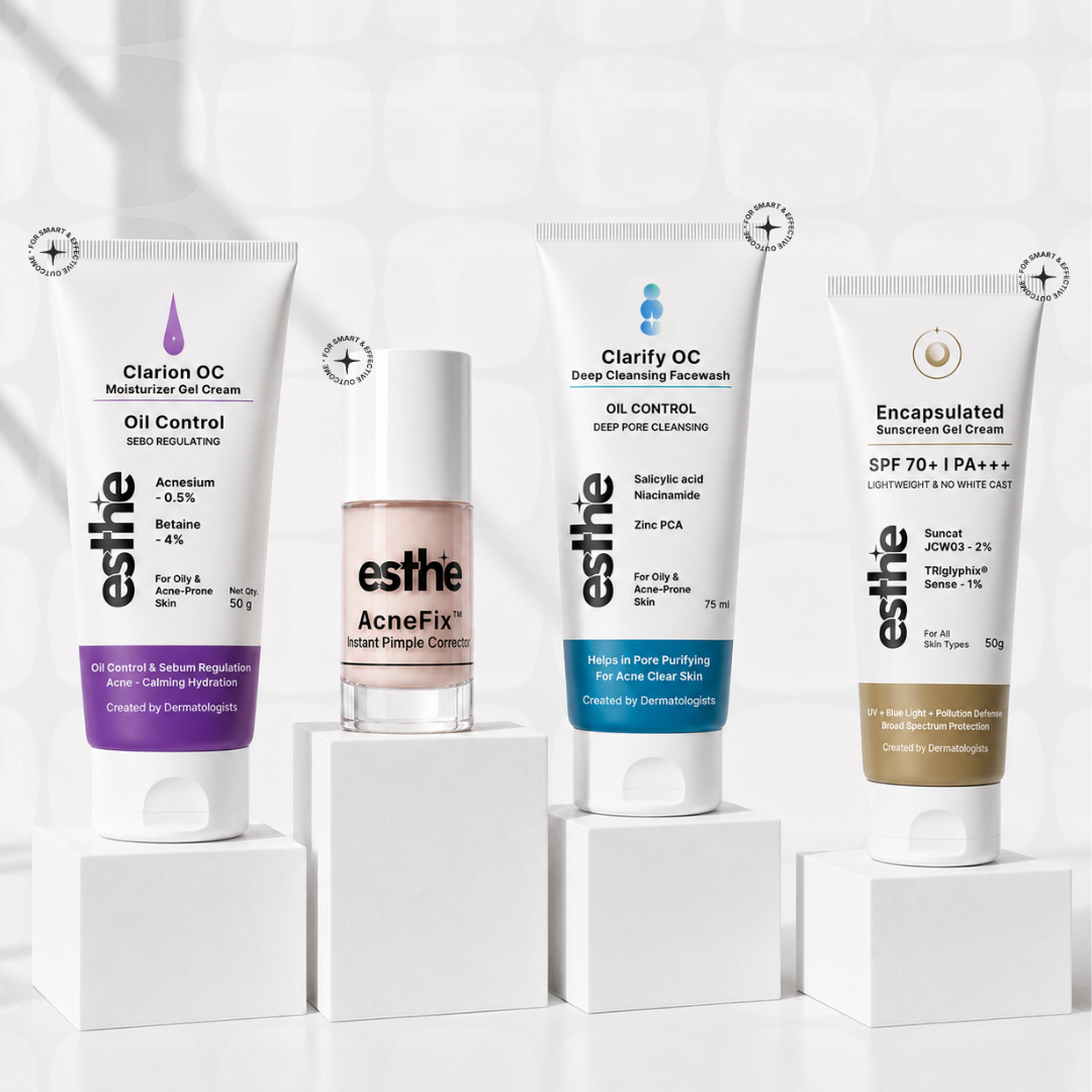 Clarion Oc Moisturizer + AcneFix Instant pimple corrector + Clarify Oc Deep Cleansing Facewash + Encapsulated Sunscreen Combo
