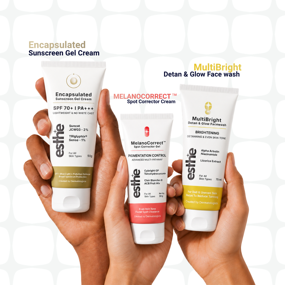 MultiBright Detan & Glow Facewash + MelanoCorrect™ Spot Corrector + Encapsulated Sunscreen Combo