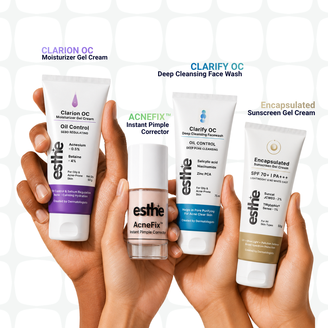 Clarion Oc Moisturizer + AcneFix Instant pimple corrector + Clarify Oc Deep Cleansing Facewash + Encapsulated Sunscreen Combo