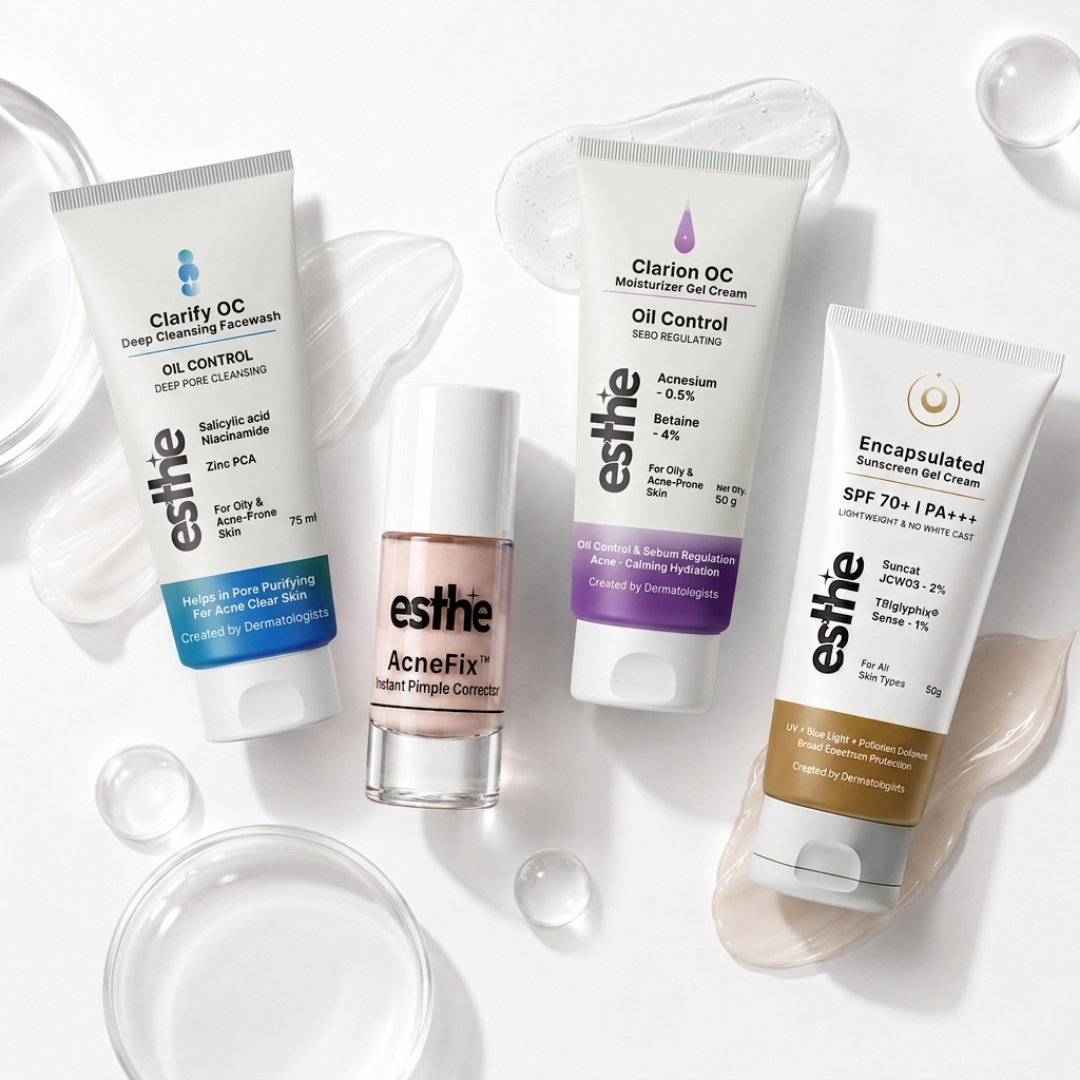 Clarion Oc Moisturizer + AcneFix Instant pimple corrector + Clarify Oc Deep Cleansing Facewash + Encapsulated Sunscreen Combo