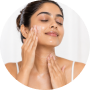 Apply Clarion OC: Take a pea-sized amount and gently massage onto face and neck. Let it absorb for 1 minute.