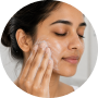 Take a small amount onto fingertips. Work into a lather and Massage gently for up to 60 seconds. Do not scrub.